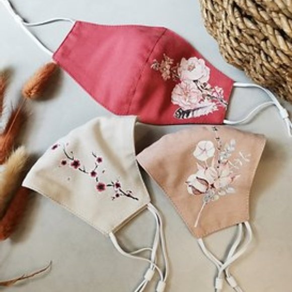 3 Pack Sakura Painted Linen Face Masks - Picture 6 of 10